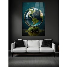 Petmudo AVM Küçük Yeşil Dünya Cam Tablo