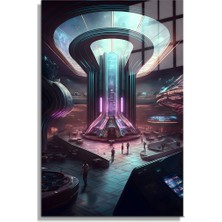 Petmudo AVM Space/uzay Yapay Zeka Özel Tasarım Cam Tablo Ofis, Mutfak Çocuk Odası, Salon 16