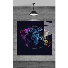 Petmudo AVM Dünya Haritası Cam Tablo Ev Dekorasyon,balkon Dekorasyonu,dekoratif,duvar Tablo,mutfak Tablo