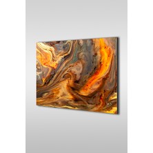 Petmudo AVM Turuncu Tonları Soyut Desen Yatay Cam Tablo