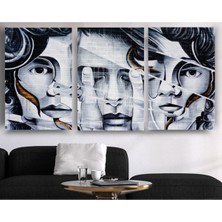 Petmudo AVM Adam Yüzü Soyut Cam Tablo, Modern Tablo, Insan Siluetleri, Duvar Dekor, Büyük Tablo, Cam Duvar Tablo