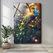 Petmudo AVM Tavuz Kuşu Cam Duvar Dekoru , Canlı Renkler , Asılmaya Hazır , Yüksek Kalite Temperli Cam