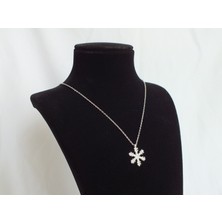 Marmaris Jewellery 925 Ayar Kadın Gümüş Kolye Kar Tanesi Figürlü Zarif Hayalet Zincir Model