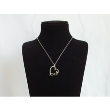 Marmaris Jewellery 925 Ayar Kadın Gümüş Kolye Sonsuzluk ve Kalp Temalı Hayalet Zincir Model