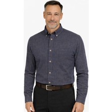 BURSPA Rahat Kesim Çizgili Kareli Kışlık Erkek Baba Gömlek