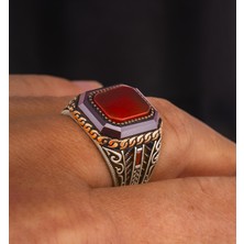 Yıldırım 925 Ayar Gümüş Bakır Ton Detaylı Klasik Desenli Erkek Yüzük