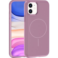 Bulut Aksesuar iPhone 11 Kılıf M-Safe Şarj Özellikli Metal Kamera Çerçeveli Zore Edi Silikon Kapak - Mor