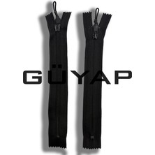 Güyap Yapı Tekstil Siyah Naylon Ters Diş Makaronlu ( Ip Elcikli)  Cep Fermuarı 20 cm 50 Adet
