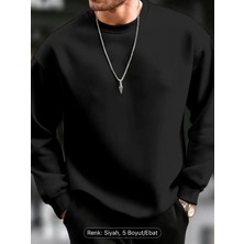 Elze Moda Premium Kalite Unisex Bisiklet Yaka Sweatshirt