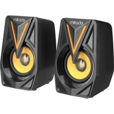 Khi-Zai Mıkado MD-S23 Glare, 6W, 1+1, Masaüstü, Rgb Aydınlatma, Usb, Siyah Kasa, Speaker