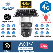 Khi-Zai Balandı PRO-8200GIP 4mp 2 Kameralı 4g Aov Esım Solar Kamera