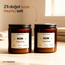 2'li Set Doğal Orman Meyveli Kokulu Soya Mumu – 200G Cam Kavanoz,