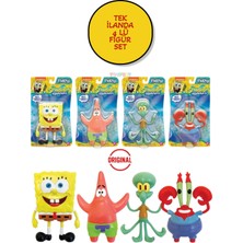 Toyfest Nickelodeon Spongebob Squarepants Flexfigs Sünger Bob 4 Lü Set Esnek Hareketli Figürler - 10 cm