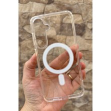 Vip Case Samsung S25 Plus Uyumlu Kılıf Gerçek Magsafe Özellikli Şeffaf Kablosuz Şarj Destekli V-Mags Kılıf