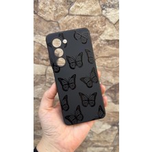 Vip Case Samsung Galaxy A17 Uyumlu Siyah Kelebek Desenli Silikon Darbe Emici Klasik Korumalı Rubber Kılıf