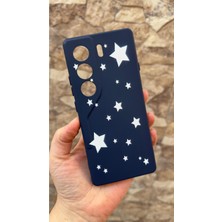 Vip Case Tecno Camon 40 Uyumlu Mini Yıldız Desenli Silikon Darbe Emici Klasik Korumalı Rubber Kılıf 277