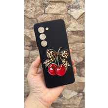 Vip Case Oppo A5 Uyumlu Kiraz Leopar Fiyonk Desenli Silikon Darbe Emici Klasik Korumalı Rubber Kılıf