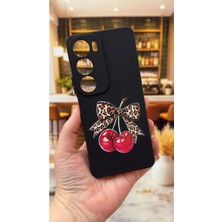 Vip Case Vivo Y19S Uyumlu Kiraz Fiyonk Leopar Desenli Silikon Darbe Emici Klasik Korumalı Rubber Kılıf