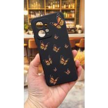 Vip Case Xiaomi Redmi Note 12 Uyumlu Turuncu Kelebek Desenli Silikon Darbe Emici Klasik Rubber Kılıf 277