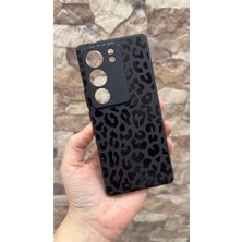 Vip Case Vivo V29 Uyumlu Leopar Desenli Silikon Darbe Emici Klasik Korumalı Rubber Kılıf