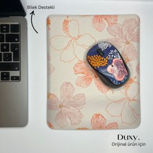 Duxy Çiçek Desenli Bilek Destekli Mouse Pad, Kaymaz Taban, Ev Ofis ve Oyun Için Rahat ve Yumuşak Mousepad