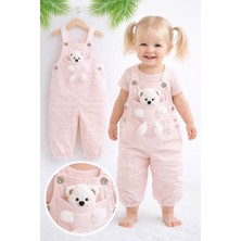 Vitrinmixmini Ayıcık Oyuncaklı Açık Pembe Kız Çocuk Salopet