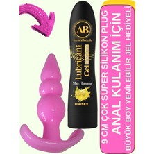 Aşkın Deposu Esnek Anal Tıpa 9cm Xl Boğumlu Anal Plug Vajinal Tıpa Pink Plug Xl ve Büyük Boy Yenilebilir Süper Jel Hediyeli