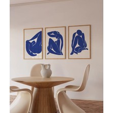 Pam Studio Minimalist Siyah Beyaz Kadın Silüetleri 3’lü Ahşap Çerçeveli Tablo Seti – Modern Duvar Dekoru