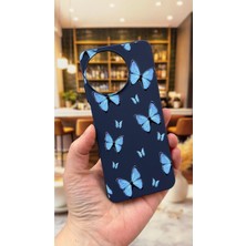 Vip Case Realme 11 Uyumlu Mavi Kelebek Desenli Silikon Darbe Emici Klasik Korumalı Rubber Kılıf