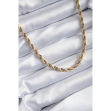 Nehir 316L Çelik Gold Renk 60 cm Burgu Model Kadın Kolye
