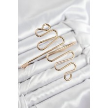 Nehir Pirinç Kıvrımlı Model Gold Renk Kadın Pazu Bileklik