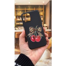 Vip Case Iphone 11 Pro Max Uyumlu Kiraz Fiyonk Leopar Desenli Silikon Darbe Emici Klasik Rubber Kılıf