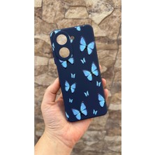 Vip Case Redmi A5 Uyumlu Mavi Kelebek Desenli Silikon Darbe Emici Klasik Korumalı Rubber Kılıf