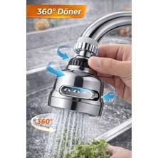 Mercansa 3 Modlu 360 Derece Döner Krom Musluk Başlığı Su Tasarruflu Mutfak Çeşme Evye ve Lavabo Batarya Ucu