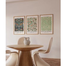 Pam Studio William Morris 3’lü Vintage Bitki Desenli Duvar Tablosu Seti – Retro Botanik Poster Çerçeveli