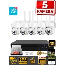 Ventus O-Kam Pro 5 Kameralı Hareketli Gece Görüşlü Wifi Güvenlik Seti  AOV PTZ Kontrol 7/24 Kayıt 256GB