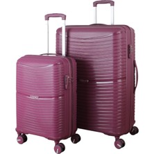 MÇS V379 Aura Y.üretim Pp Valiz 55 cm + 75 cm Siyah Set