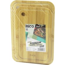 İlk El Grup Ieg™ 2pcs Setoval Kenarlı - Yuvarlak Delikli Ahşap Bambu Kesim Panosu - Kesme Tahtası 18X28X1C