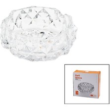 İlk El Grup Ieg™ Büyük Cam - Dıamond Kristal Şekil Yuvarlak Küllük Çap: 12.8cm - D: 5.2cm ()