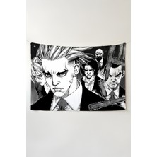 Charmbi Sun Ken Rock Duvar Örtüsü – Çok Renkli Anime Temalı Kumaş Oda Dekoru Tapestry