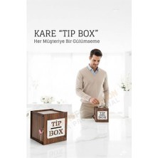 İlk El Grup Ieg™ Lazer Kesim Ahşap Tip Box – Bahşiş Kutusu | 13X13X12 cm Dekoratif Kutu