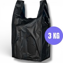 Liva Ambalaj Siyah Atlet Market Manav Çöp Büyük Boy Poşet 3 kg