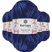 İlk El Grup Ieg™ 5 Adet Yumurcak Kadife El Örgü Ipi Lacivert K635