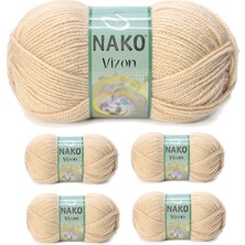 İlk El Grup Ieg™ 5 Adet Vizon Premium Akrilik El Örgü Ipi Yünü Renk NO:219 Deve Tüyü