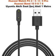 Dexmon Huawei Watch Fit 2/3/4/4 Pro - Huawei Band 10/9/8/7/6 Uyumlu Akıllı Saat USB Şarj Aleti Kablosu