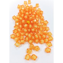 İlk El Grup Ieg™ Küp Boncuk Içten Boncuklu Bileklik Çanta Boncuğu 10 mm 50 gr Turuncu - BNC452