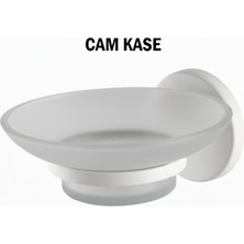 Tesitay Sabunluk Cam Kaseli Beyaz Renk