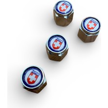 Universal Hre Performance Wheels Logolu Kırmızı Mavi Renk 4 Adet Metal Sibop Kapak