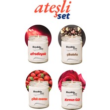 İlk El Grup Ieg™ 4 Adet Doğal Özel Seri Kokulu Dekoratif Kavanoz Mum 4X210 cc - Ateşli Set - Ryl