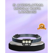 El Hareket Sensörlü LED Kafa Feneri 5 Mod Ayarlanabilir ( Lisinya )